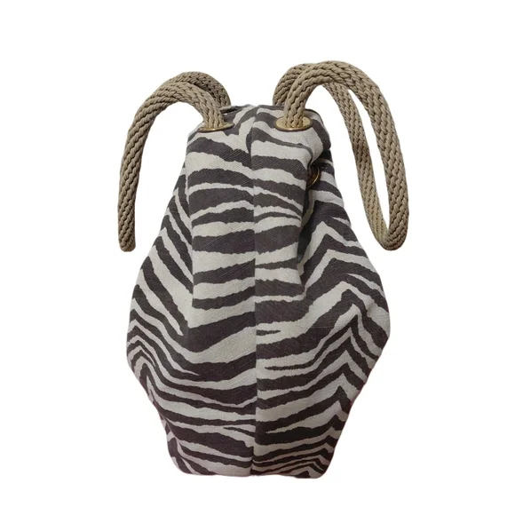 Michael Kors Zebra Print Canvas Shoulder Bag Satchel - Picture 2 of 11